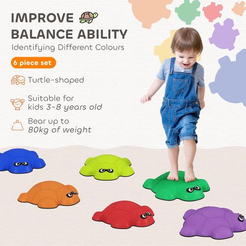 AIYAPLAY 6 PCS Balance Stepping Stones, Stackable River Stones Non-slip Edge