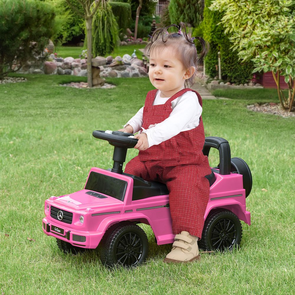 Benz G350 Kids Ride on Sliding Car w/ Under Seat Storage No Power Pink HOMCOM