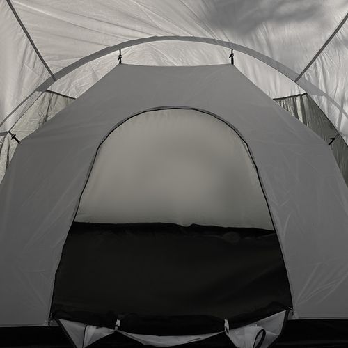 Outsunny Large Tunnel Tent with 3 Bedroom, Living Area and Porch, Grey
