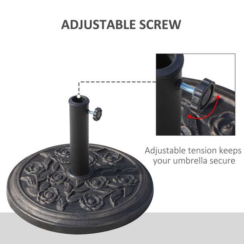 Outsunny 9kg Garden Parasol Base, Round Resin Sun Umbrella Base, Bronze