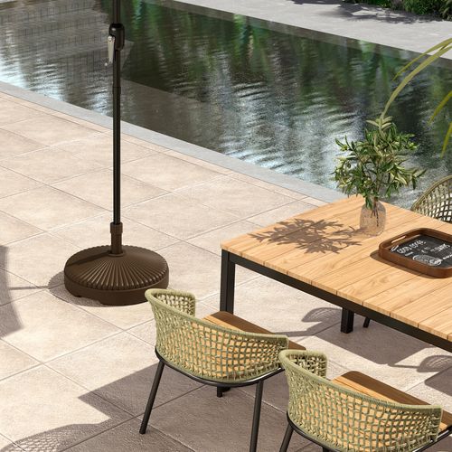 Outsunny Garden Parasol Base, 28kg Sand Filled, 23kg Water Filled, Brown