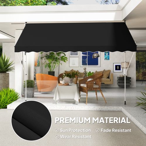 Outsunny 3 x 1.5 m Retractable patio Awning Floor-to-ceiling shade, Black