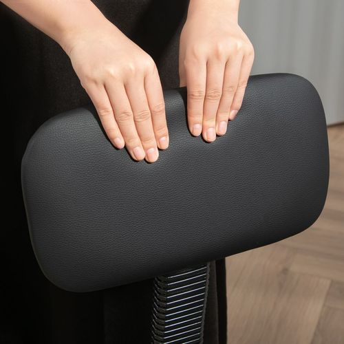 HOMCOM Faux Leather Adjustable Stool, 360° Swivel Chair for Study, Black