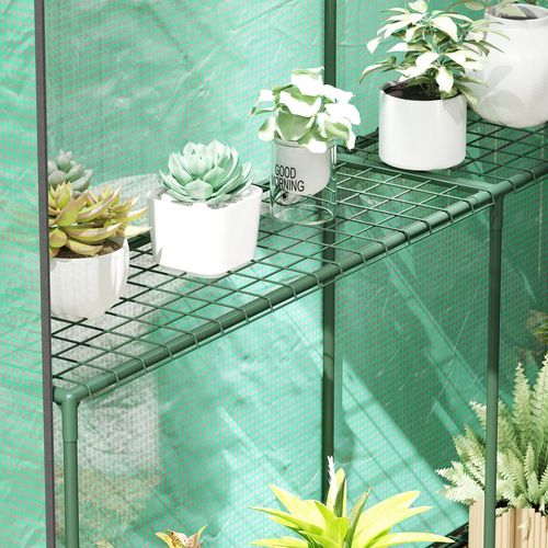 Outsunny Walk in Greenhouse w/Shelves Steeple Grow House 120 x 186 x 190 cm