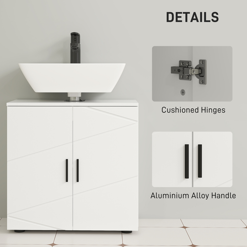 kleankin Bathroom Vanity Unit, Under Sink Cabinet with Shelf, White