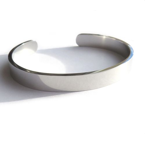 Solid Stainless Steel Silver Bangle