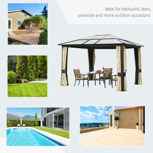Garden Party Tent Gazebo 3x3.6 m-Brown/Beige