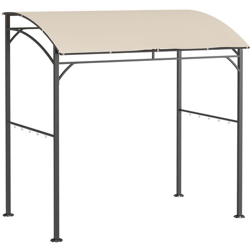 Outsunny 2.2 x 1.5 m BBQ Gazebo Tent Sun Shade with Canopy and 10 Hooks, Beige