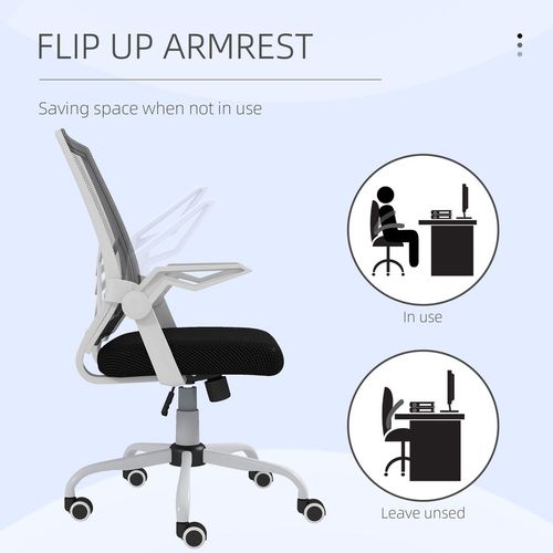 Vinsetto Mesh Swivel Office Chair Task Computer Chair w/ Lumbar Support, Black