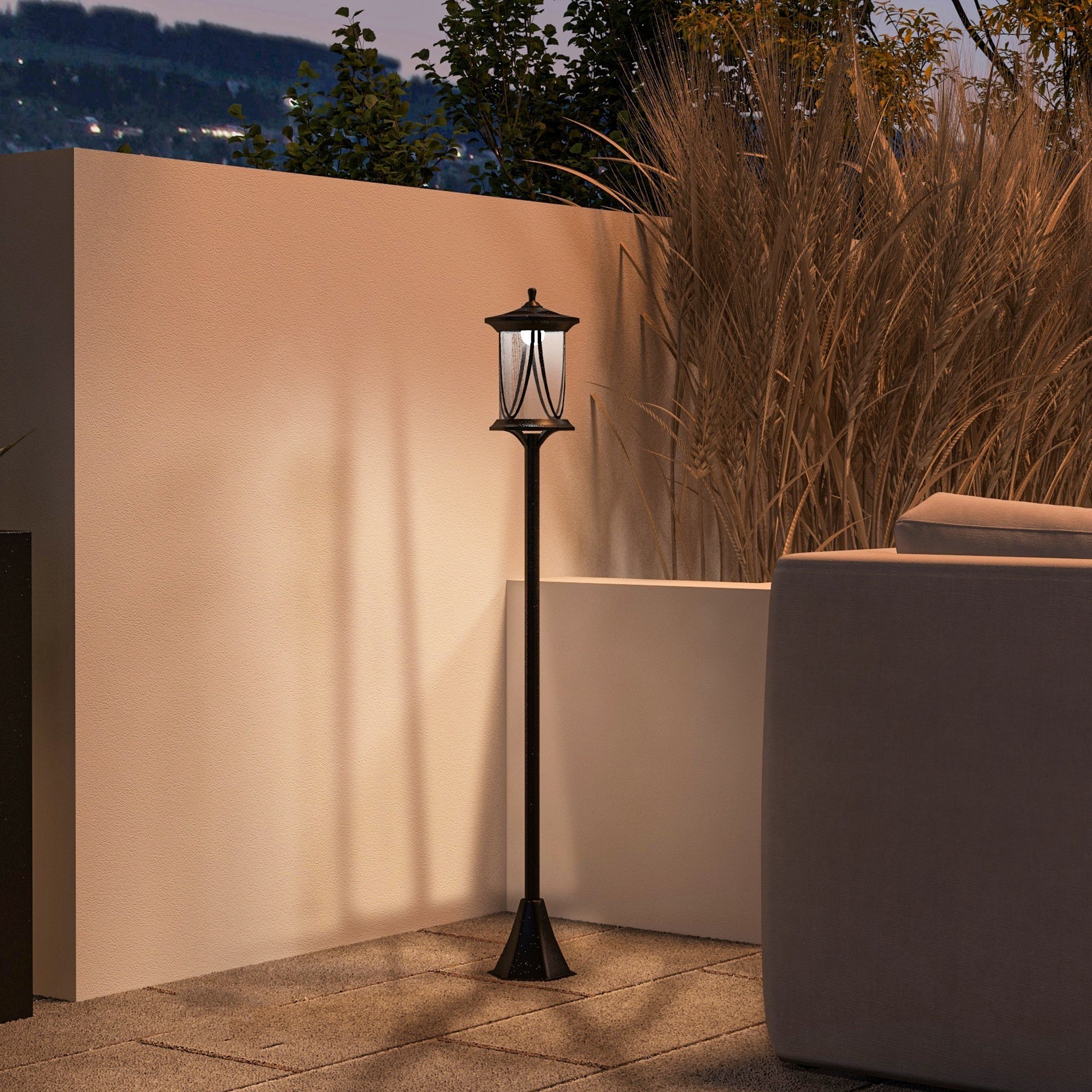Outsunny 1.3 M LED Outdoor Street Light, Waterproof IP44, Cool White