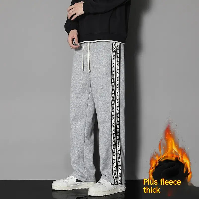 Straight-Leg Elastic Waist Casual Pants – Unisex, Sizes M–4XL