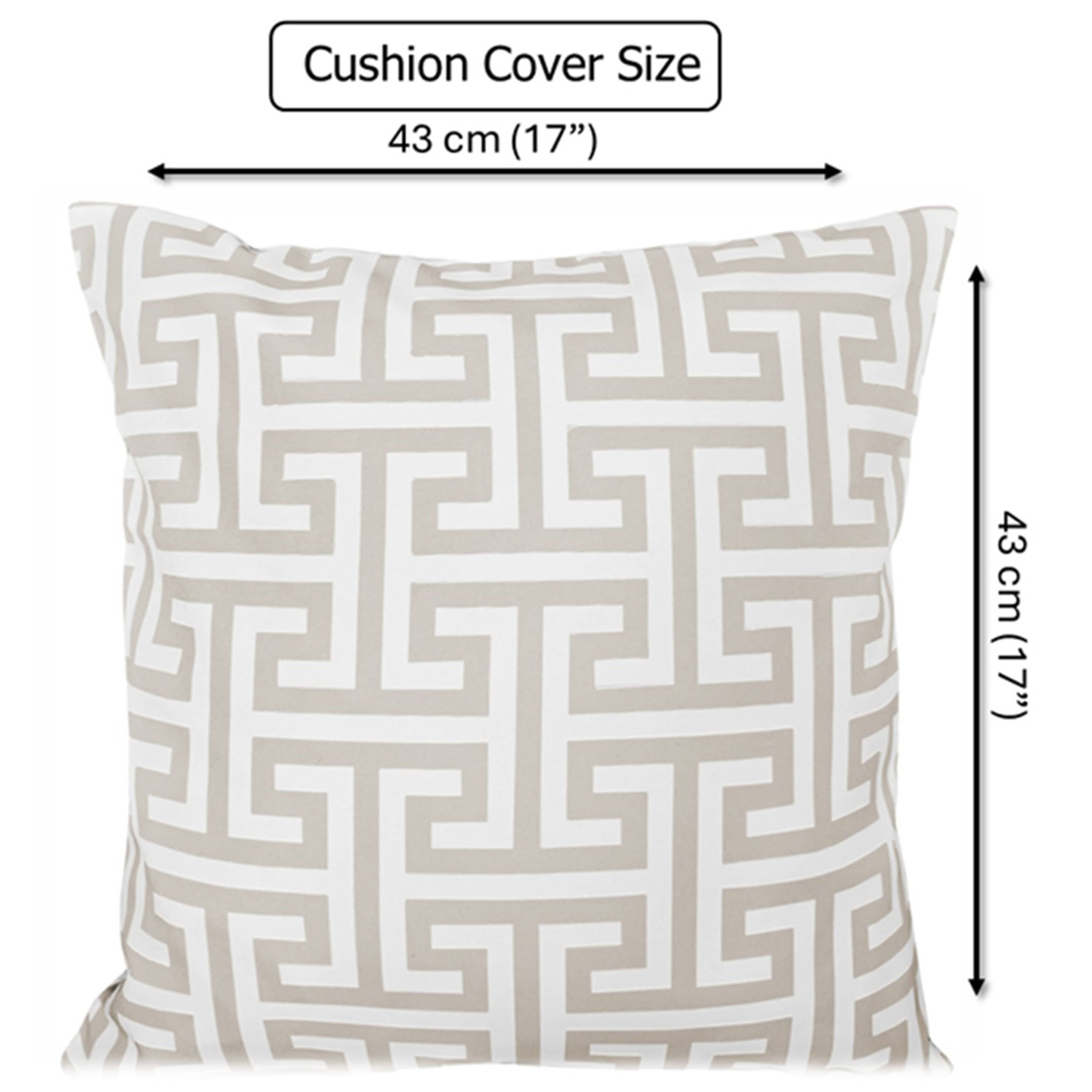 OLIVIA ROCCO Cushion Covers 43x43 cm Waterproof Breathable Outdoor Indoor Use Milano Natural Sun Resistant Protective For Garden Benches Sofas Beds