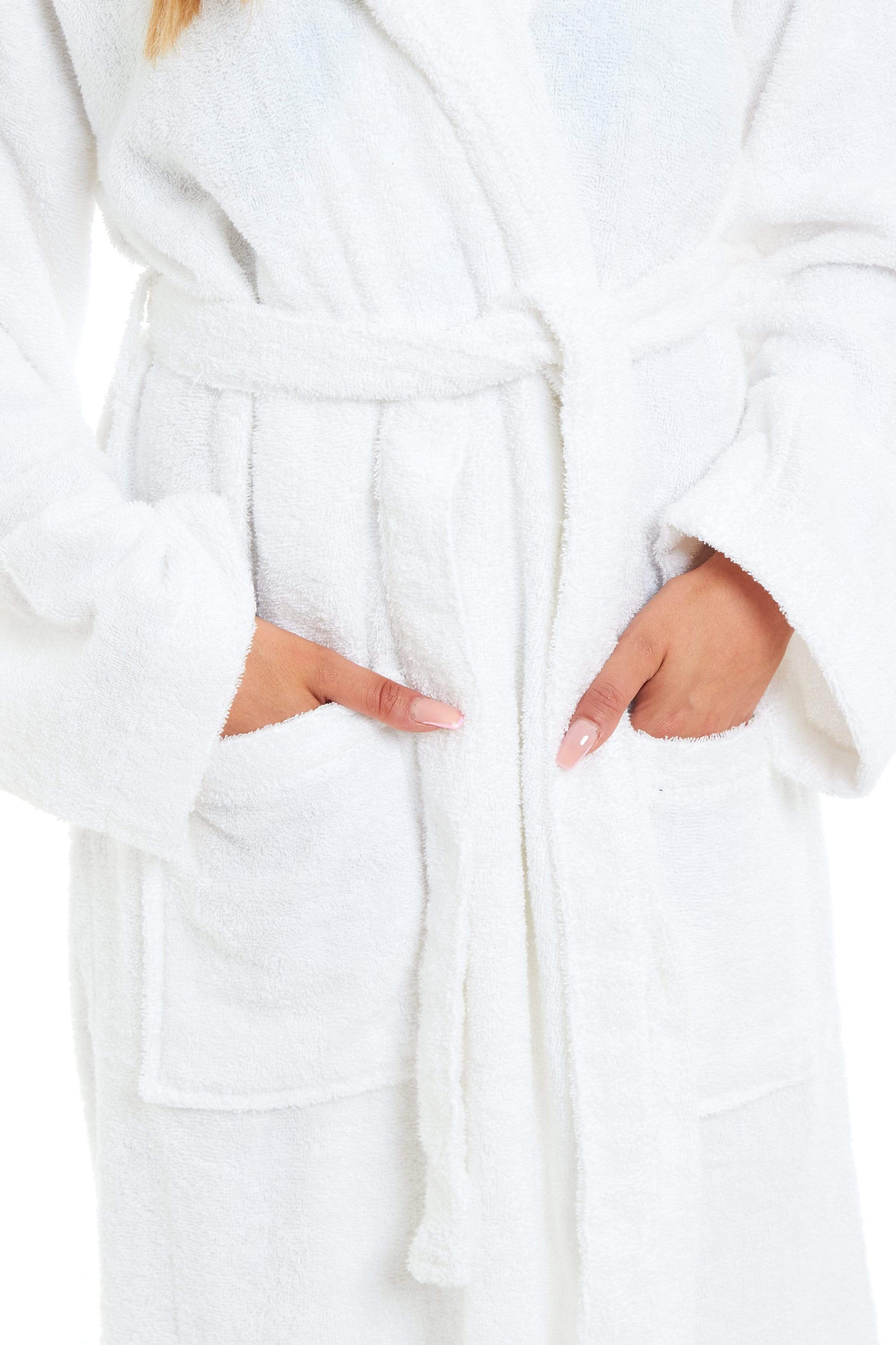 OLIVIA ROCCO Womens Bamboo Cotton Hooded Towelling Robe Ultra Absorbent Spa Loungewear Multiple Sizes Colours Daisy Dreamer