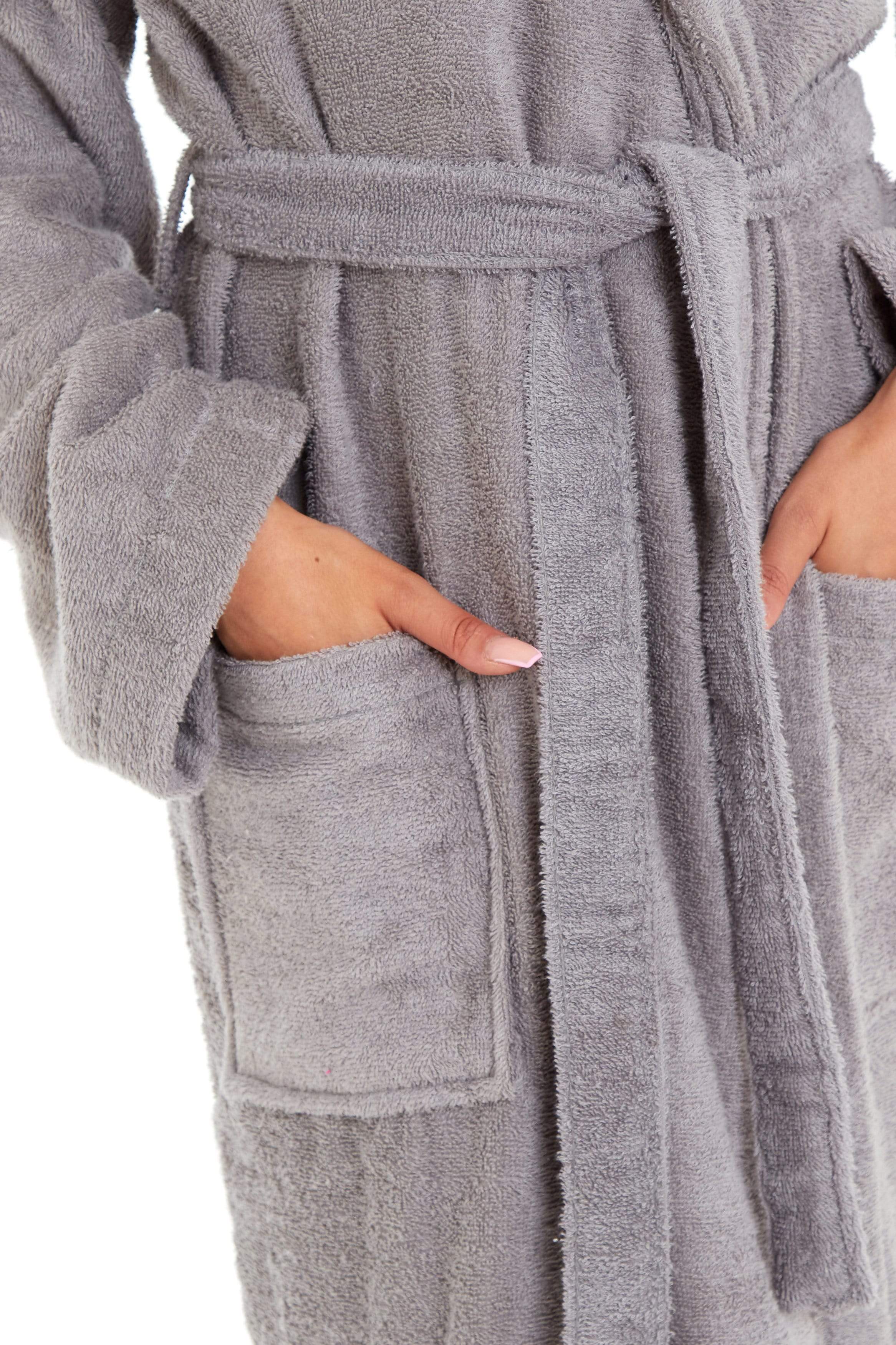 OLIVIA ROCCO Womens Bamboo Cotton Hooded Towelling Robe Ultra Absorbent Spa Loungewear Multiple Sizes Colours Daisy Dreamer