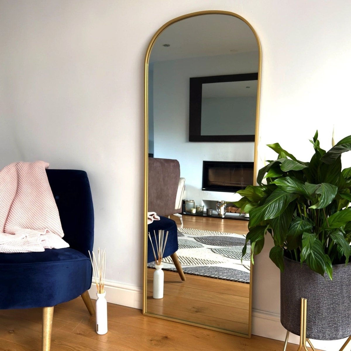 Yoko - Gold Metal Gentle Arch Mirror - 150cm x 60cm - Zestio