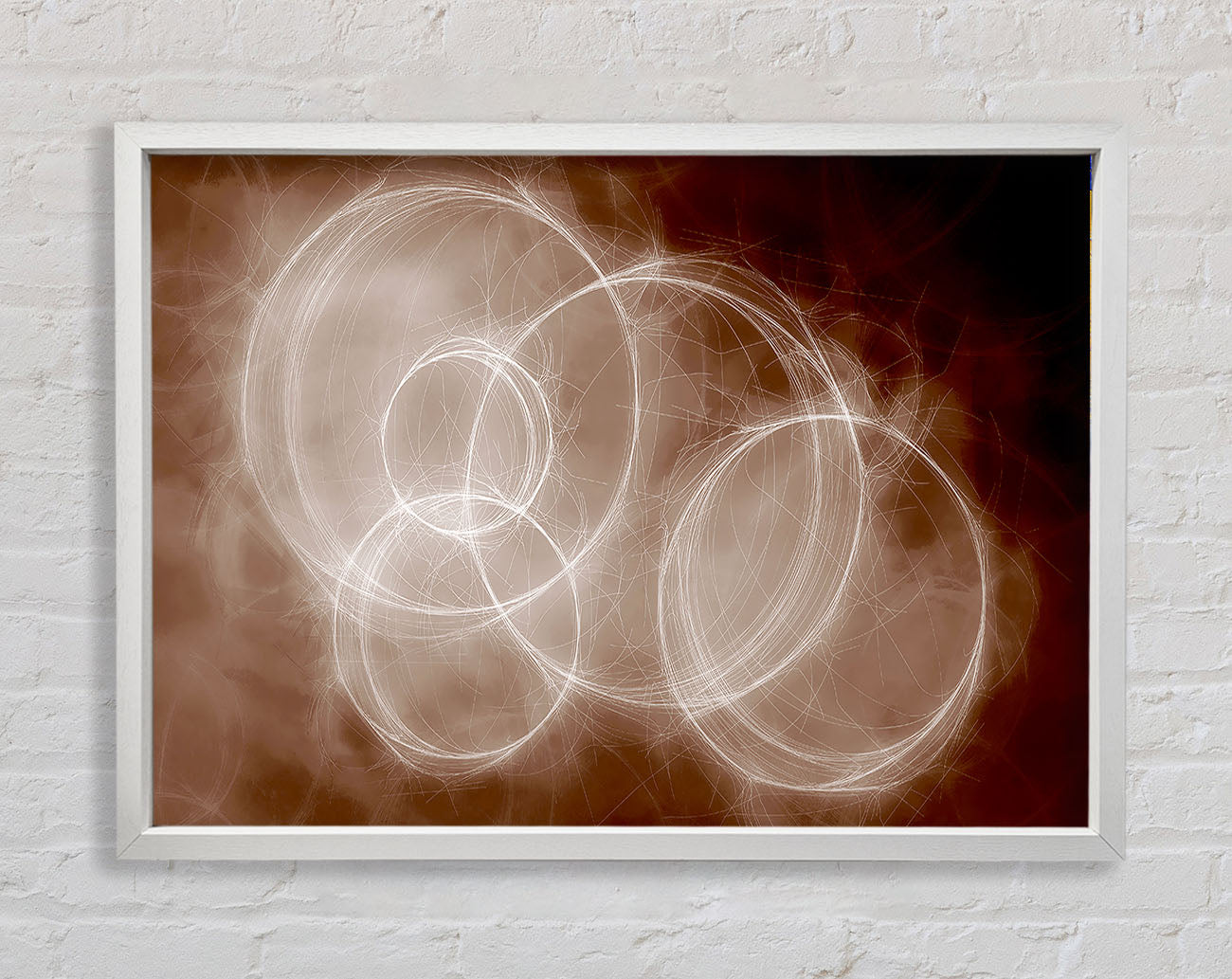 Chocolate Smoke Circles Framed Wall Art