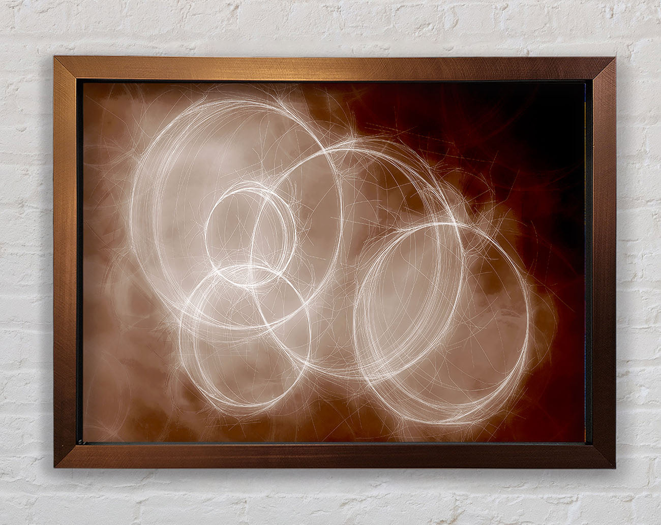Chocolate Smoke Circles Framed Wall Art