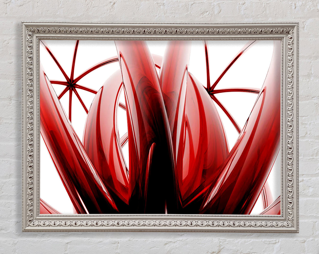 Crimson Glass Framed Wall Art