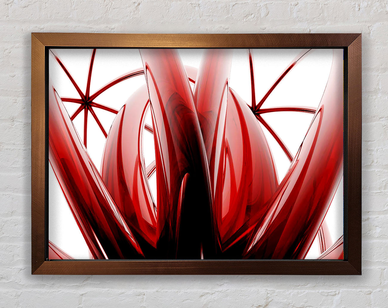 Crimson Glass Framed Wall Art