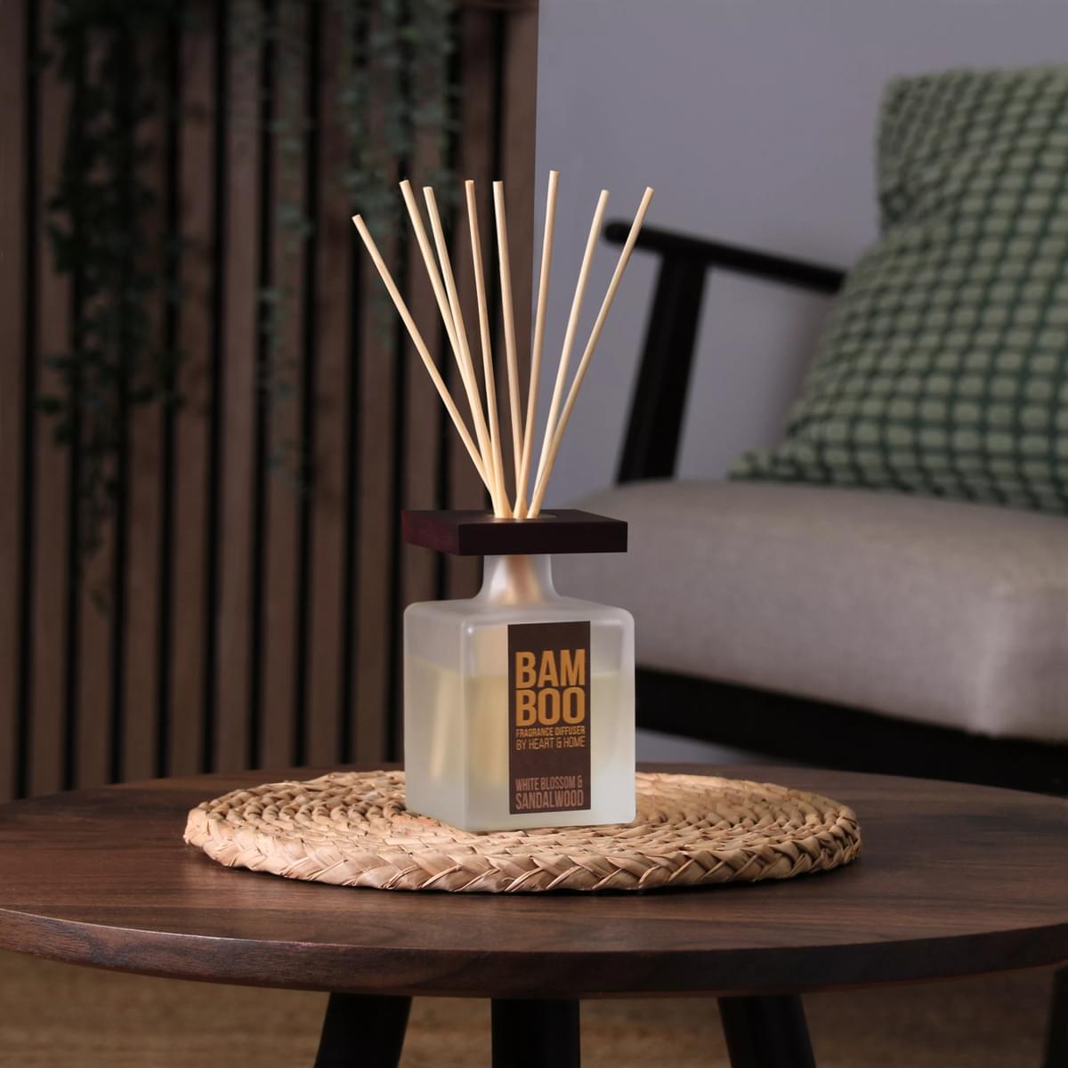 White Blossom & Sandalwood Fragrance Diffuser 70ml - Up to 12 Weeks of Fragrance
