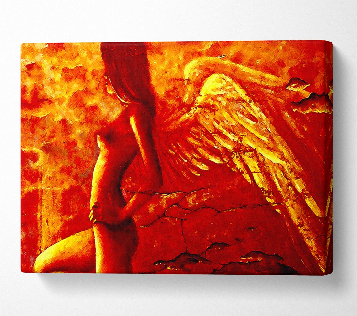 Orange Angel Wings Canvas Wall Art