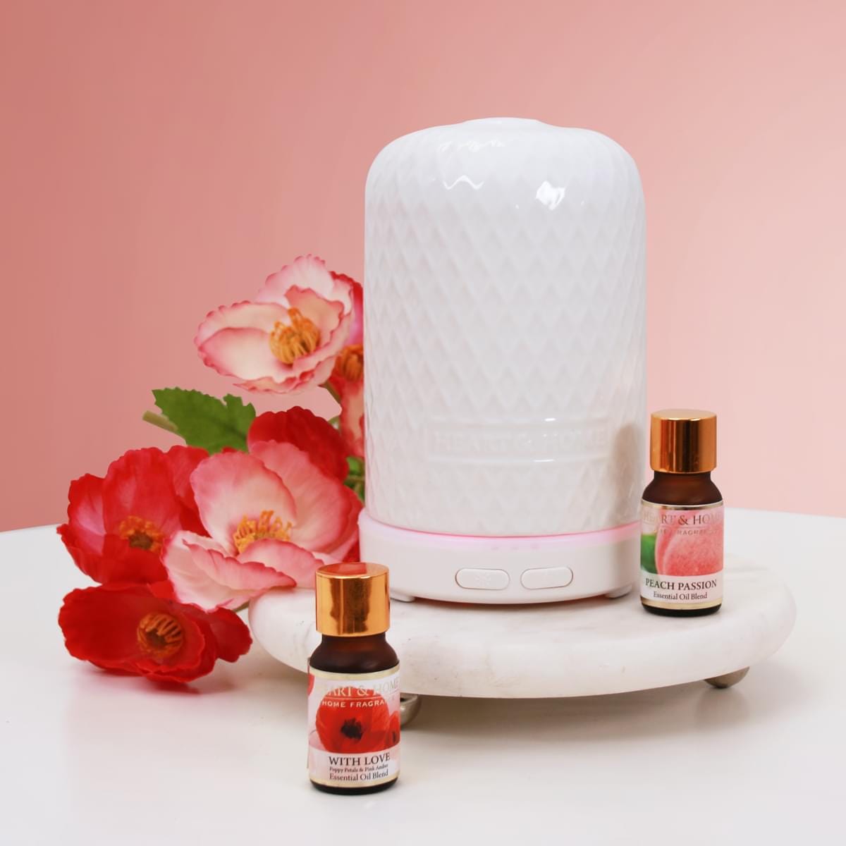 Electric Aroma Diffuser - Textured Design USB LED Light and Dual Mist Settings