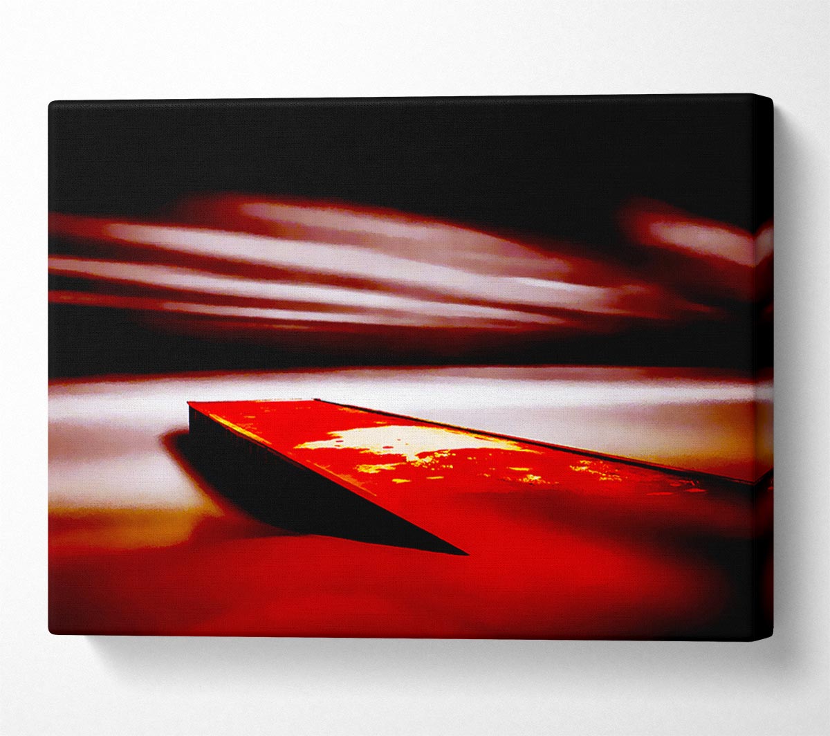 Red Pier Dream Canvas Wall Art