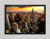 Aerial View Of New York City Sunset Framed Wall Art