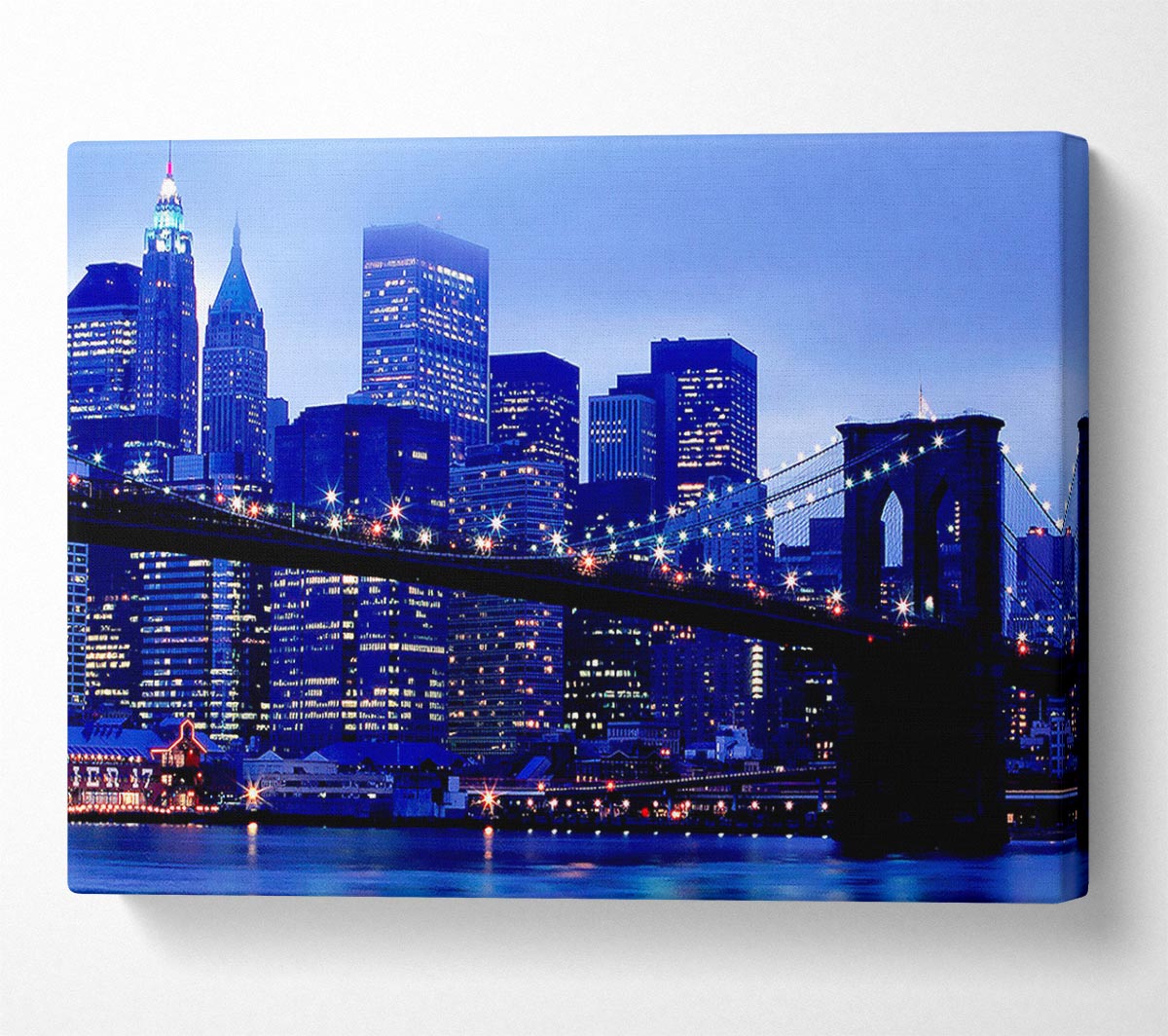 Brooklyn Bridge Blue Hue Canvas Wall Art