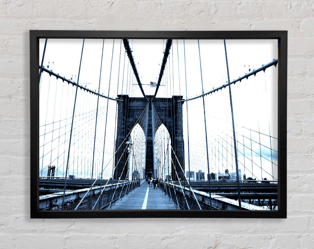 Brooklyn Bridge Blue Framed Wall Art