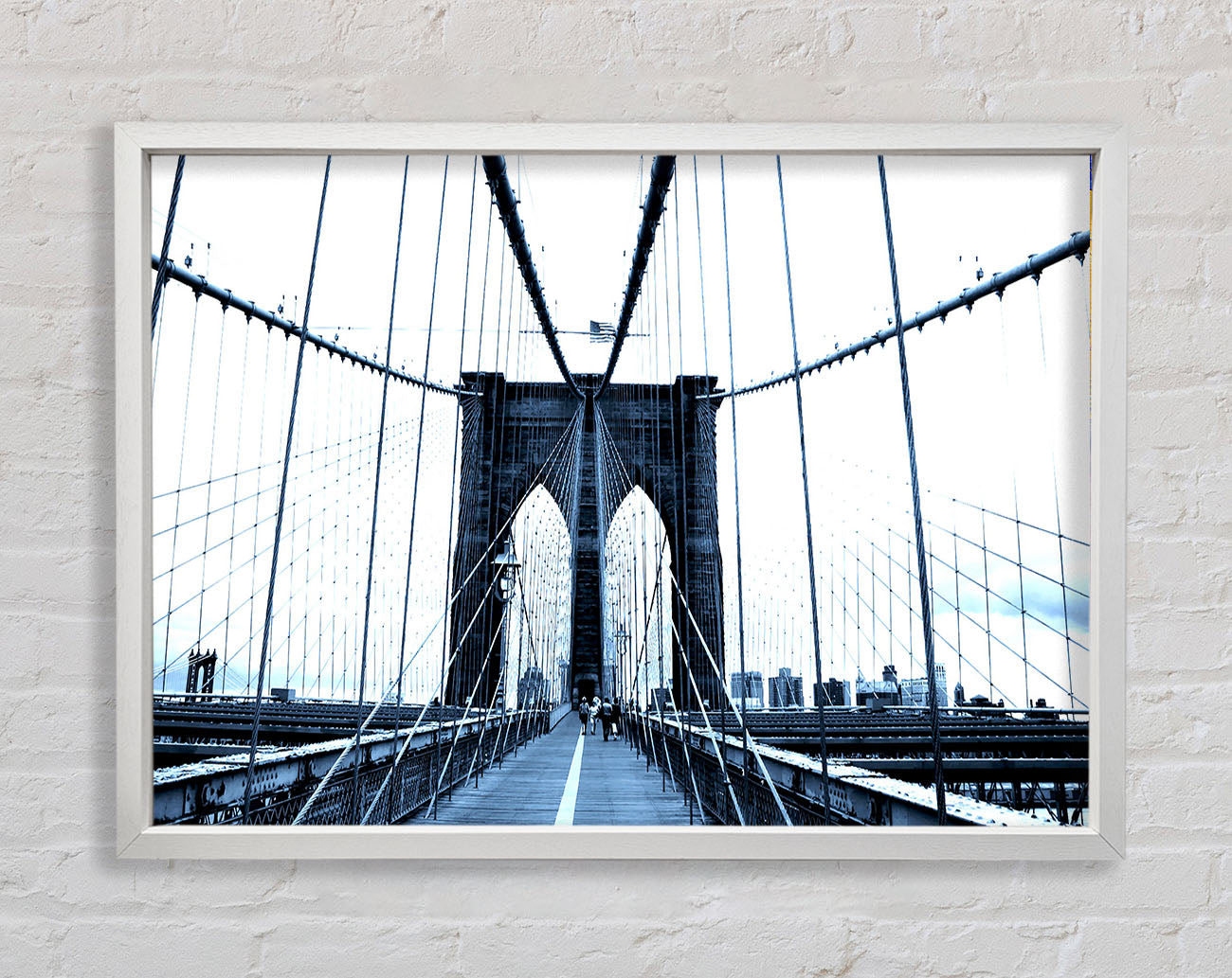 Brooklyn Bridge Blue Framed Wall Art