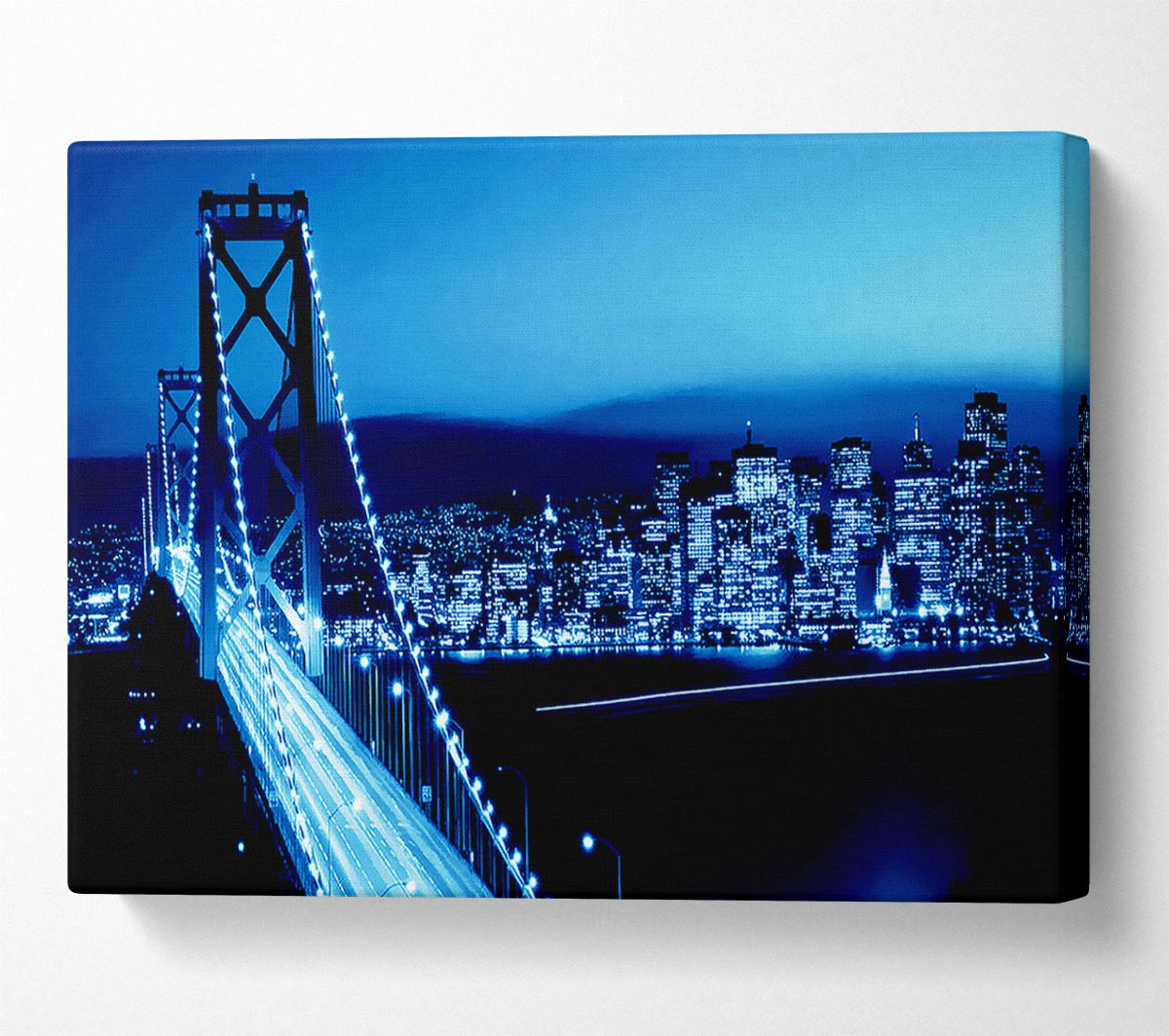 Brooklyn Bridge Blues Canvas Wall Art