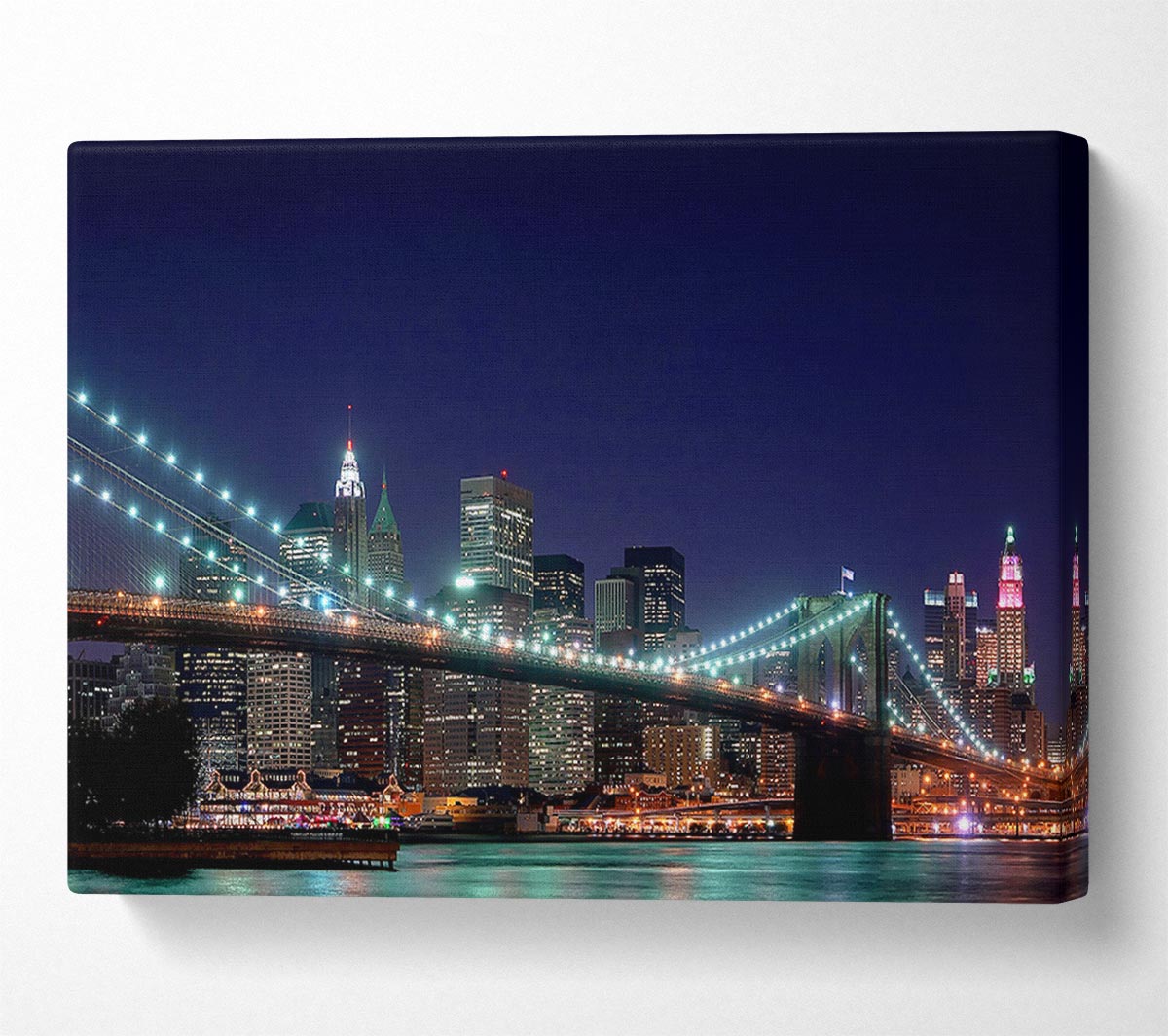 Brooklyn Bridge New York Lights Canvas Wall Art