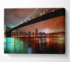 Brooklyn Bridge New York At Night Canvas Wall Art