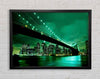 Brooklyn Bridge New York Green Cast Framed Wall Art