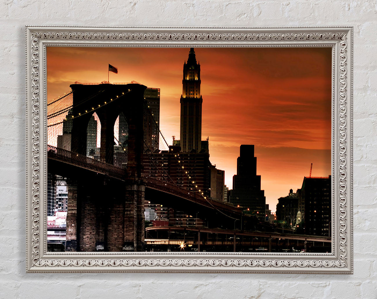 Brooklyn Bridge Stunning Skys Framed Wall Art