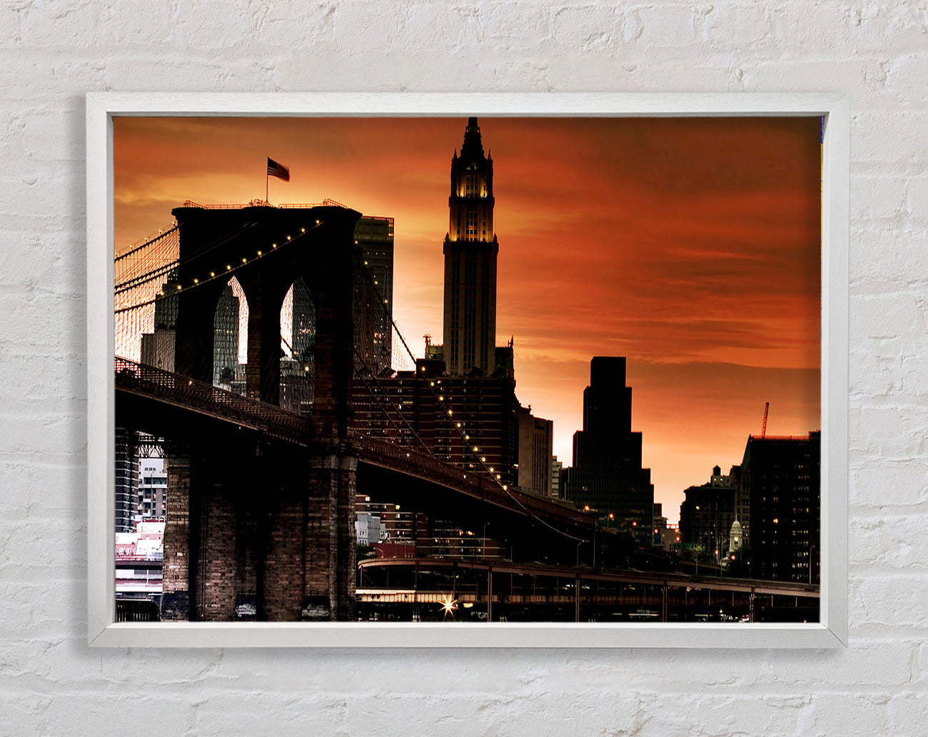 Brooklyn Bridge Stunning Skys Framed Wall Art