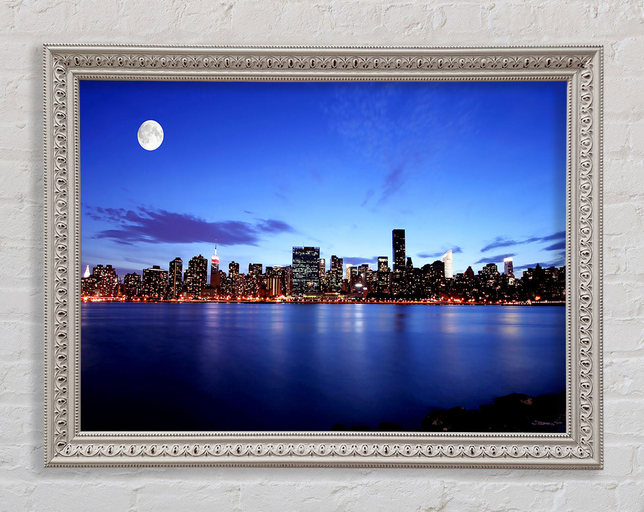 City By Moonlight Framed Wall Art