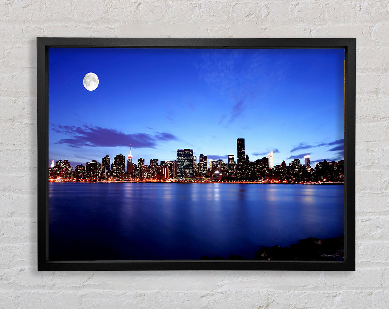 City By Moonlight Framed Wall Art