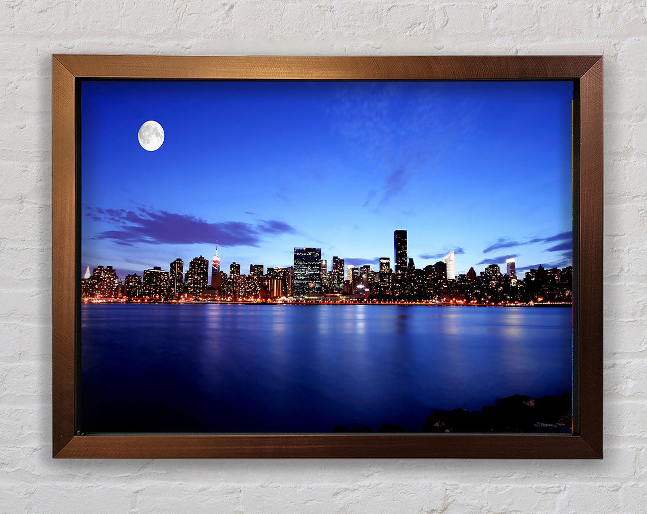 City By Moonlight Framed Wall Art