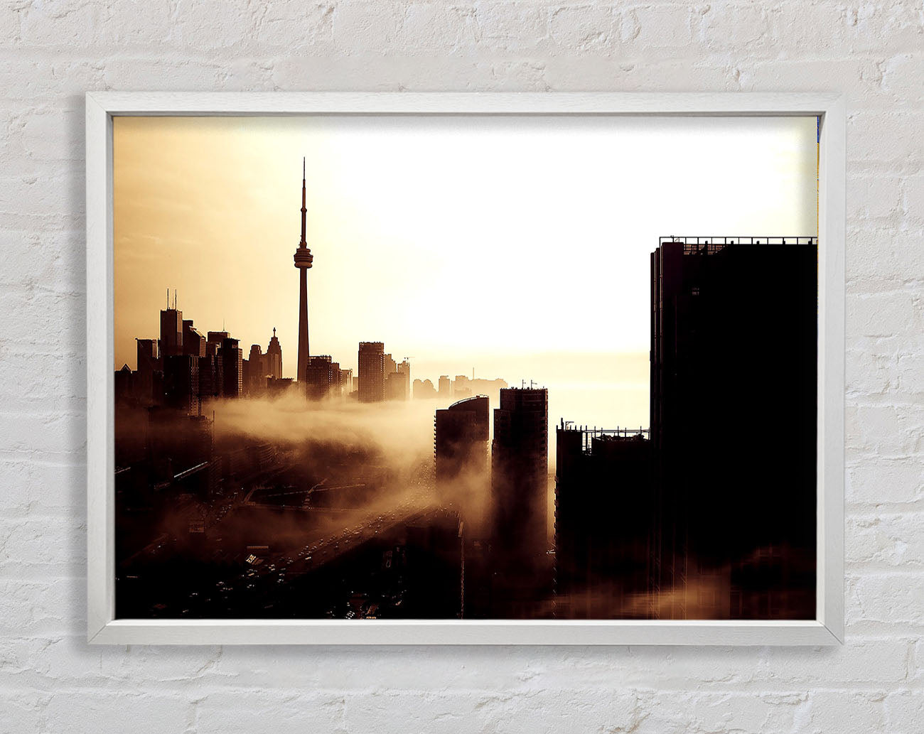 City Fog Framed Wall Art