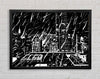 City Illustration B n W Framed Wall Art