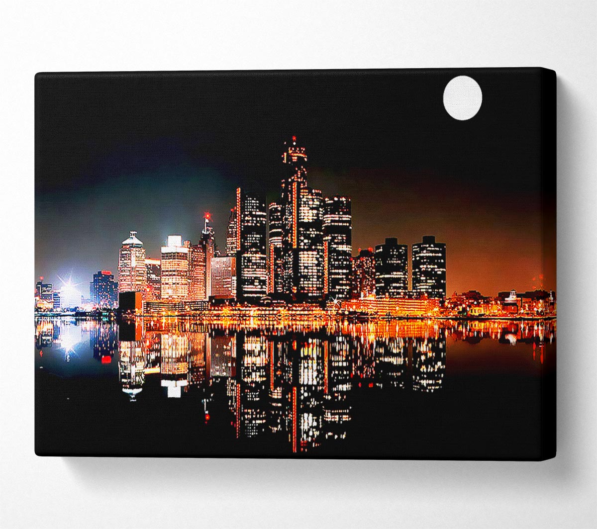 City Moonlit Reflections Canvas Wall Art