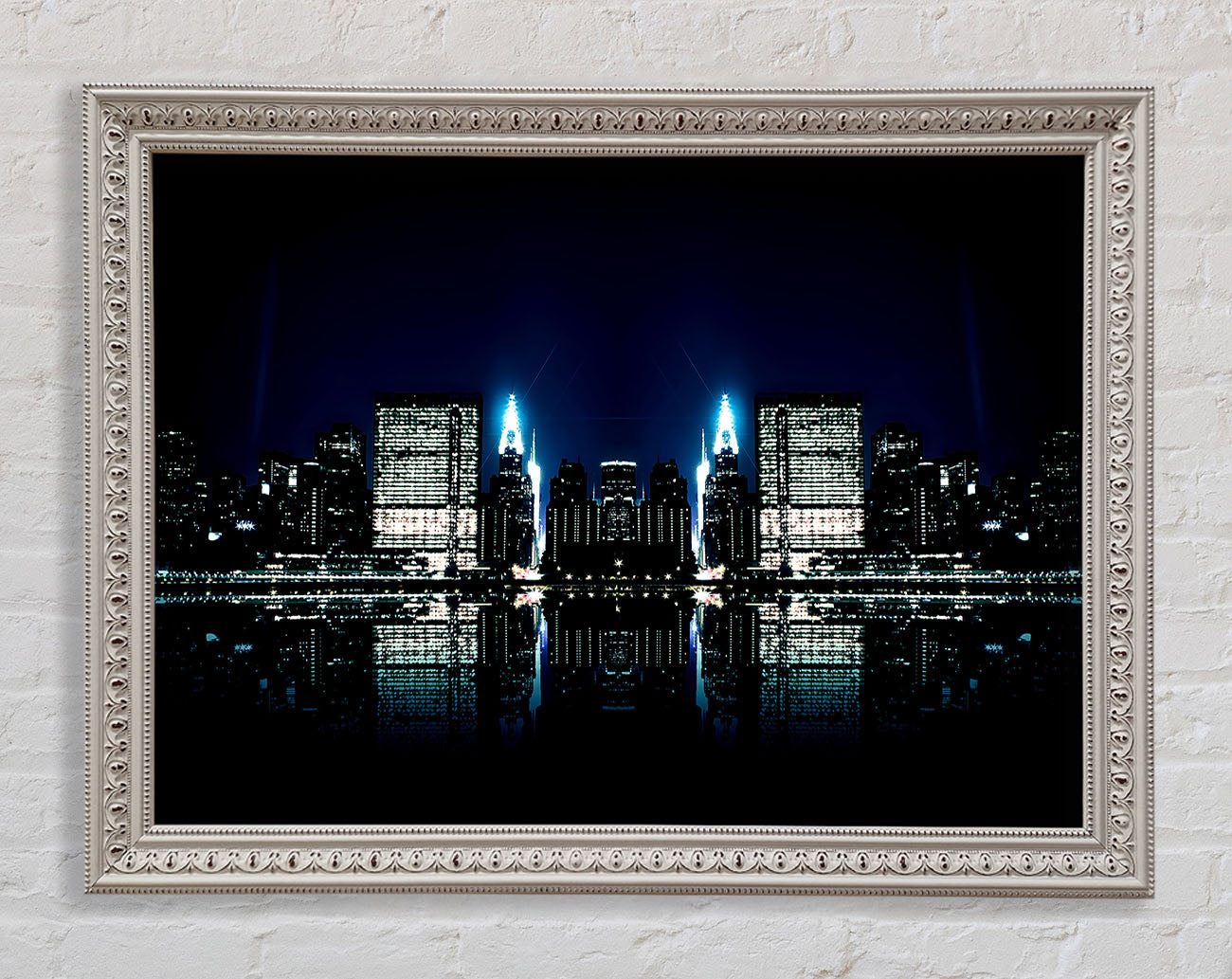 City Night Reflections Framed Wall Art