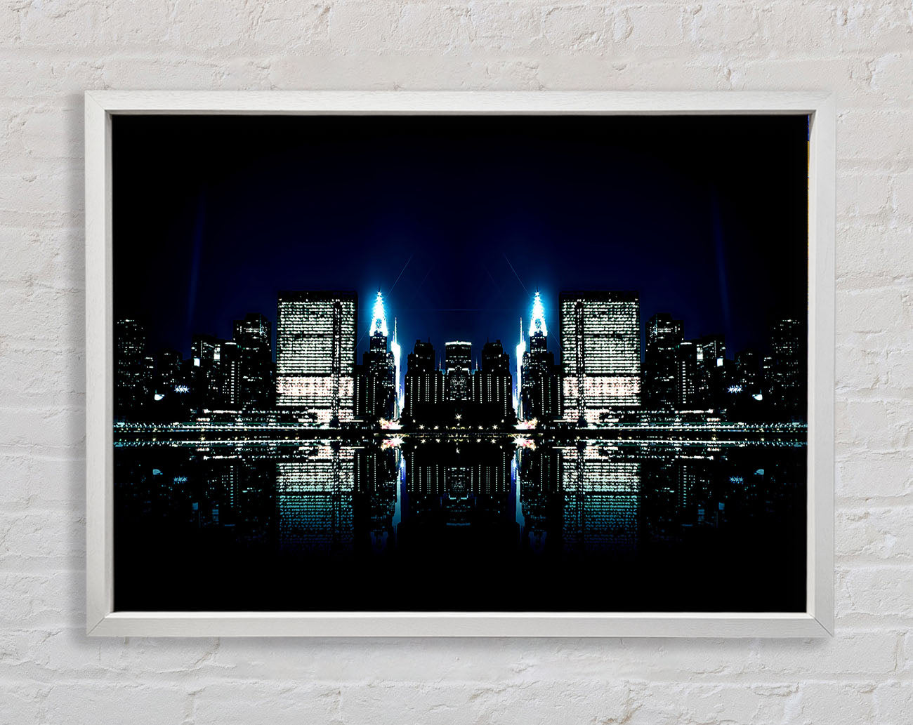 City Night Reflections Framed Wall Art