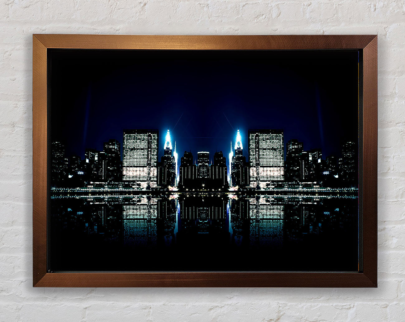 City Night Reflections Framed Wall Art