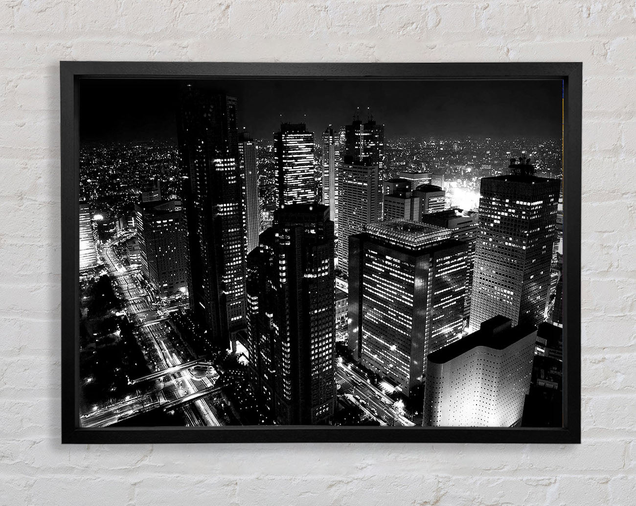 City Nights B n W Framed Wall Art