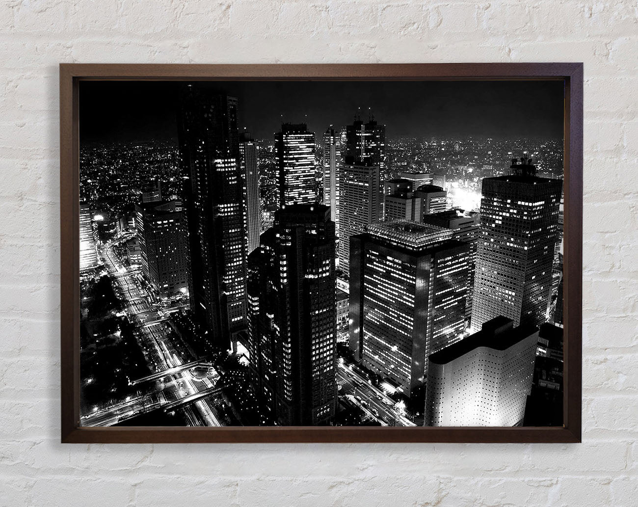 City Nights B n W Framed Wall Art