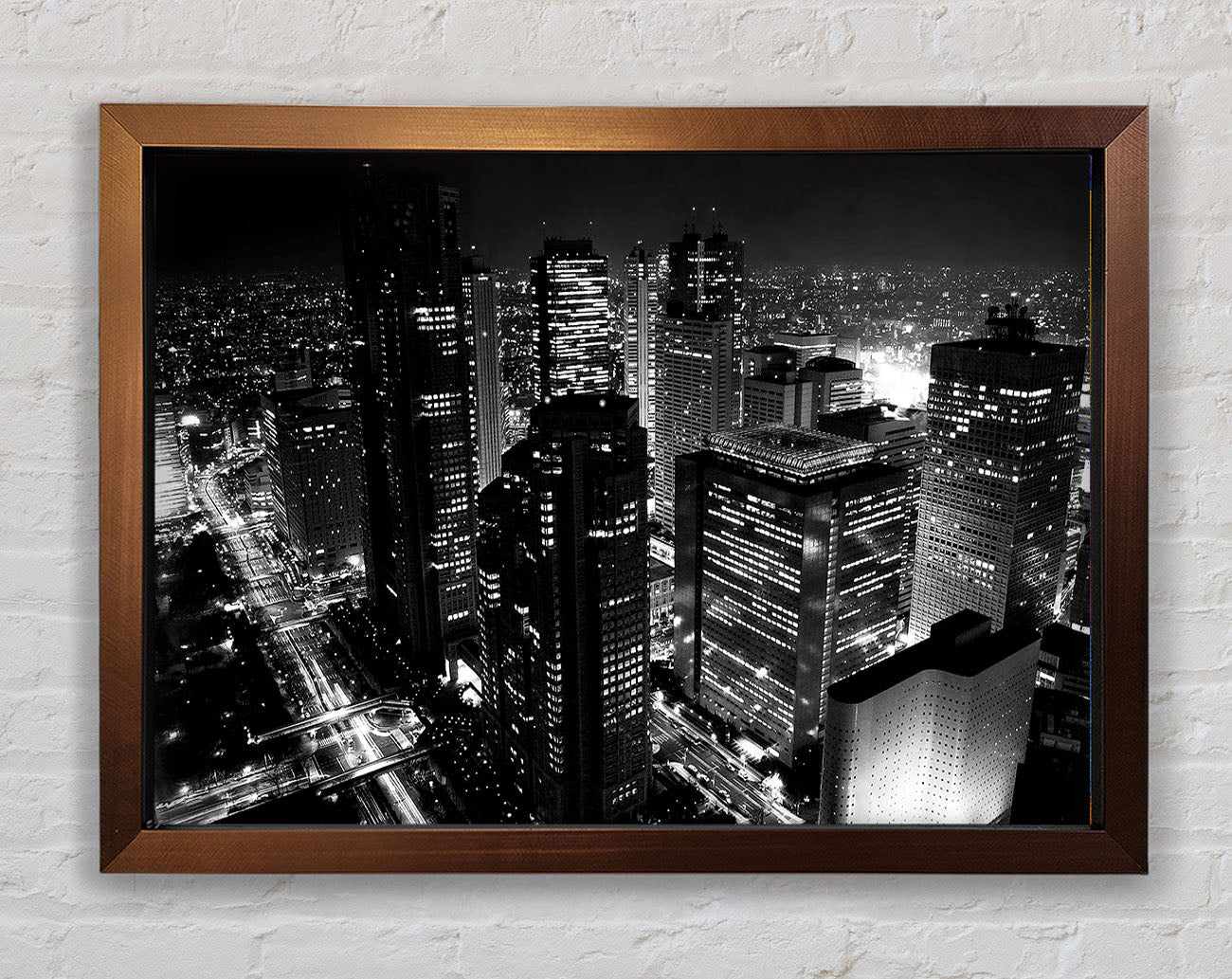 City Nights B n W Framed Wall Art