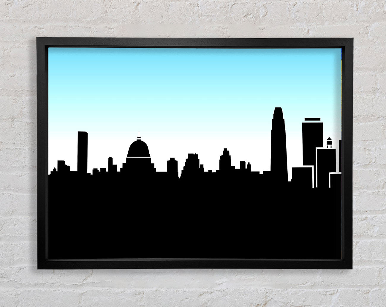 City Skyline Silhouette Framed Wall Art